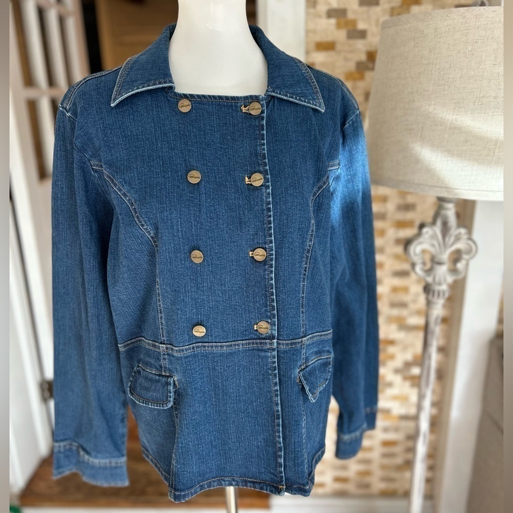Campanella double breasted jean jacket - Picture 3 of 12